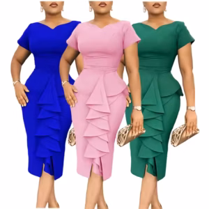 Short Sleeve Career Dress for Women