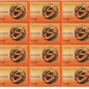(12) Beauty Bars Papaya Complexion Soap Skin Tone Improvement w/ Papaya Oil